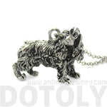 Realistic English Cocker Spaniel Shaped Animal Pendant Necklace in Silver | Jewelry for Dog Lovers | DOTOLY