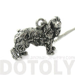 Realistic English Cocker Spaniel Shaped Animal Pendant Necklace in Silver | Jewelry for Dog Lovers | DOTOLY