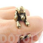 Realistic French Poodle Shaped Animal Wrap Ring in Brass | Sizes 4 to 8.5 | DOTOLY