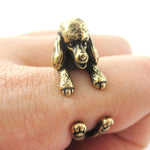 Realistic French Poodle Shaped Animal Wrap Ring in Brass | Sizes 4 to 8.5 | DOTOLY