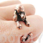 Realistic French Poodle Shaped Animal Wrap Ring in Copper | Sizes 4 to 8.5 | DOTOLY