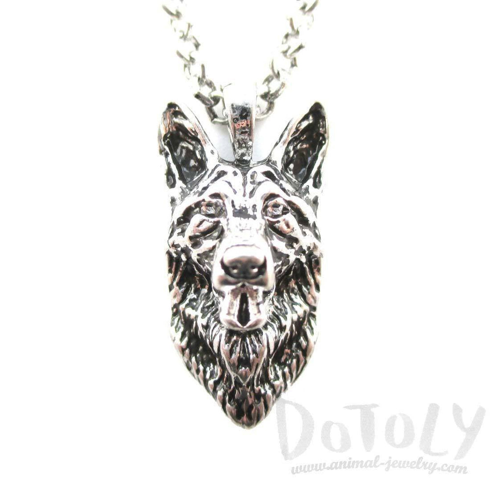 Silver German Shepherd engraved pendant - MEJK Jewellery