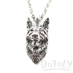 Realistic German Shepherd Face Shaped Pendant Necklace in Silver | Gifts for Dog Lovers | DOTOLY