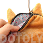 Realistic Golden Retriever Puppy Dog Face Shaped Soft Fabric Coin Purse Make Up Bag | DOTOLY