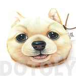 Realistic Golden Retriever Puppy Dog Face Shaped Soft Fabric Coin Purse Make Up Bag | DOTOLY