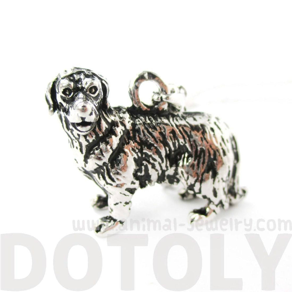 Realistic Golden Retriever Puppy Pendant in Shiny Silver | Jewelry for Dog Lovers | DOTOLY