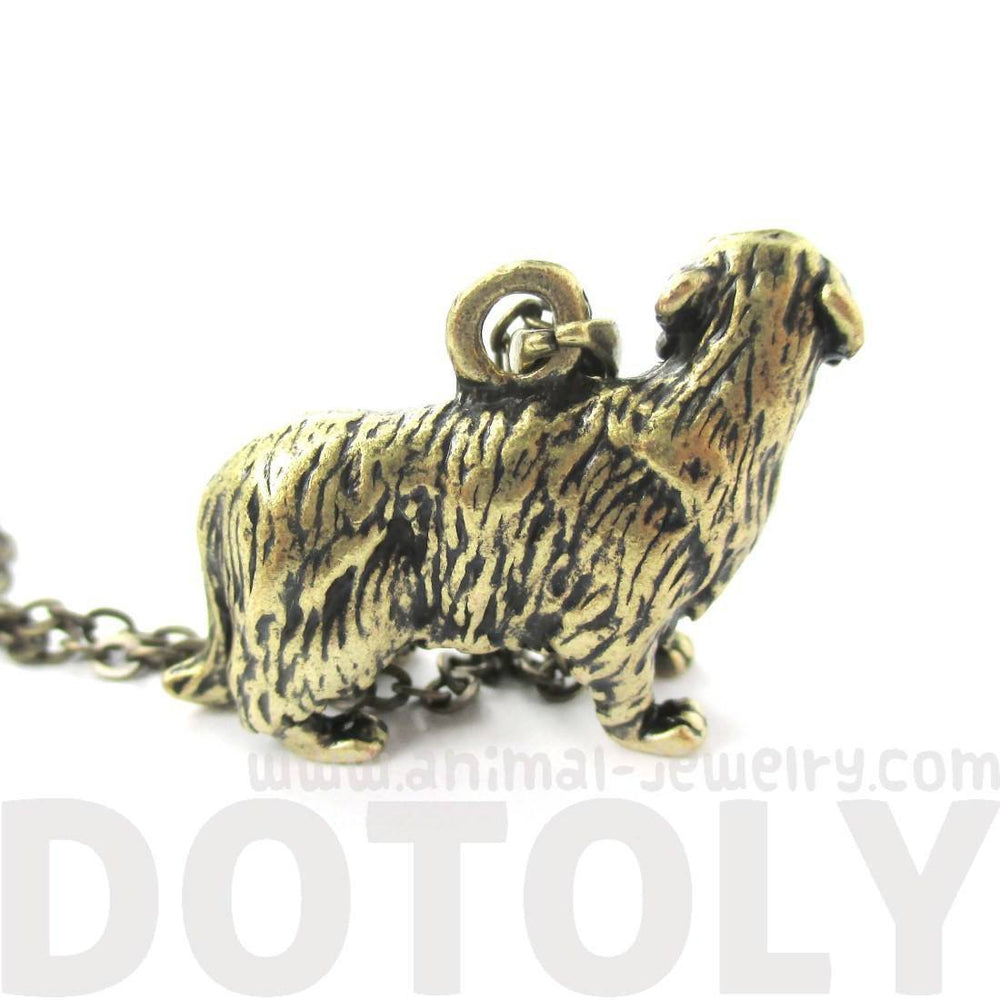 Realistic Golden Retriever Puppy Dog Necklace in Brass | Jewelry for Dog Lovers | DOTOLY