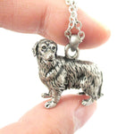 Realistic Golden Retriever Puppy Dog Shaped Animal Pendant Necklace in Silver | DOTOLY