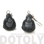 Realistic Gorilla Shaped Porcelain Ceramic Animal Dangle Earrings | Handmade | DOTOLY