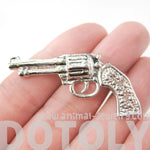 Realistic Gun Pistol Shaped Stud Earring Cuff in Shiny Silver | DOTOLY | DOTOLY