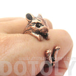 Realistic Hamster Gerbil Guinea Pig Shaped Animal Wrap Around Ring in Copper | US Sizes 4 to 8.5 | DOTOLY