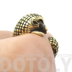 Realistic Hedgehog Porcupine Shaped Animal Wrap Ring in Brass | US Size 6 to 9 | DOTOLY