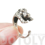 Realistic Hippo Shaped Animal Wrap Around Ring in 925 Sterling Silver | US Sizes 4 to 8.5 | DOTOLY
