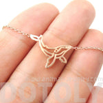 Realistic Humpback Whale Silhouette Animal Charm Necklace in Rose Gold | DOTOLY | DOTOLY