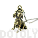 Realistic King Charles Spaniel Shaped Animal Pendant Necklace in Brass | Jewelry for Dog Lovers | DOTOLY
