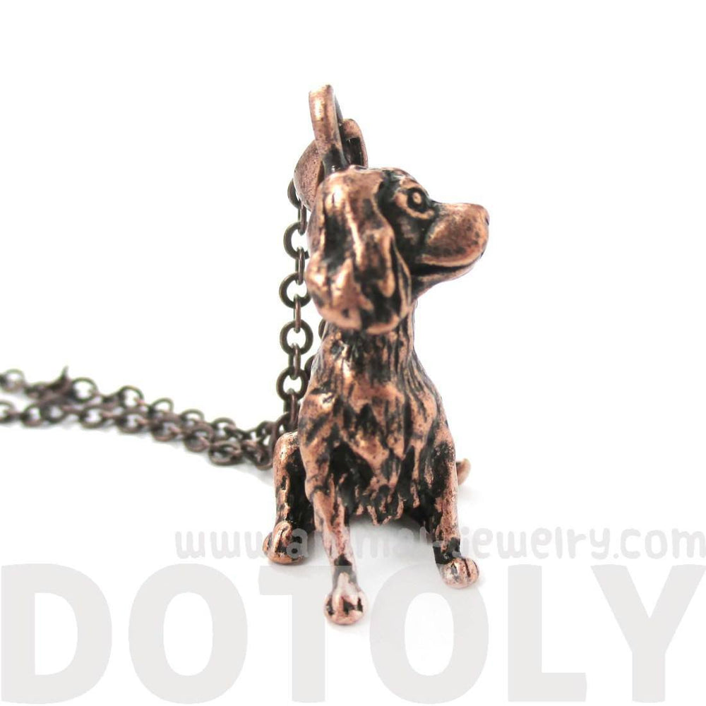 Realistic King Charles Spaniel Shaped Animal Pendant Necklace in Copper | Jewelry for Dog Lovers | DOTOLY