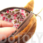Realistic Kitty Cat Tabby Face Shaped Soft Fabric Zipper Coin Purse Make Up Bag with Green Eyes | DOTOLY