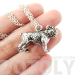Realistic Life Like Bulldog Shaped Animal Pendant Necklace in Shiny Silver | Jewelry for Dog Lovers | DOTOLY