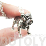 Realistic Life Like Bulldog Shaped Animal Pendant Necklace in Shiny Silver | Jewelry for Dog Lovers | DOTOLY