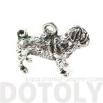 Realistic Life Like Pug Shaped Animal Pendant Necklace in Shiny Silver | Jewelry for Dog Lovers | DOTOLY