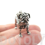 Realistic Life Like Pug Shaped Animal Pendant Necklace in Shiny Silver | Jewelry for Dog Lovers | DOTOLY