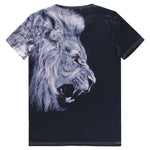 Realistic Lion Face Graphic Tee T-Shirt in Black | Gifts for Animal Lovers | DOTOLY