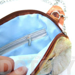 Realistic Lion Face Shaped Soft Fabric Zipper Photo Print Cross Body Shoulder Sling Bag | DOTOLY