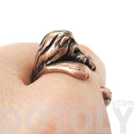 Realistic Lion Shaped Animal Wrap Around Ring in Copper | US Sizes 4 to 9 Available | DOTOLY