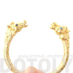 Realistic Luxe Horse Head Shaped Wrap Around Bangle Bracelet Cuff in Gold | Animal Jewelry | DOTOLY