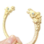 Realistic Luxe Horse Head Shaped Wrap Around Bangle Bracelet Cuff in Gold | Animal Jewelry | DOTOLY