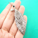 Realistic Mixed Leaves Shaped Nature Inspired Dangle Earrings in Silver | DOTOLY | DOTOLY