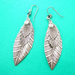 Realistic Mixed Leaves Shaped Nature Inspired Dangle Earrings in Silver | DOTOLY | DOTOLY