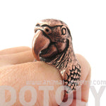 Realistic Parrot Bird Shaped Animal Wrap Around Ring in Copper | Sizes 6 to 10 Available | DOTOLY