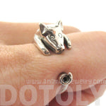 Realistic Piglet Shaped Animal Wrap Around Ring in 925 Sterling Silver | US Sizes 3 to 8 | DOTOLY