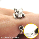 925 Sterling Silver 3D Miniature Pig Shaped Animal Ring Allergy Free DOTOLY