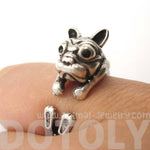 Puppy Dog Shaped Animal Wrap Ring in Silver | Gifts for Dog Lovers