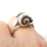Realistic Sheep Ram Shaped Animal Wrap Ring in Silver | US Size 6 to 9