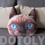 Realistic Siamese Kitty Cat Face Shaped Large Cushion