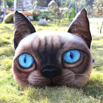 Realistic Siamese Kitty Cat Face Shaped Large Cushion