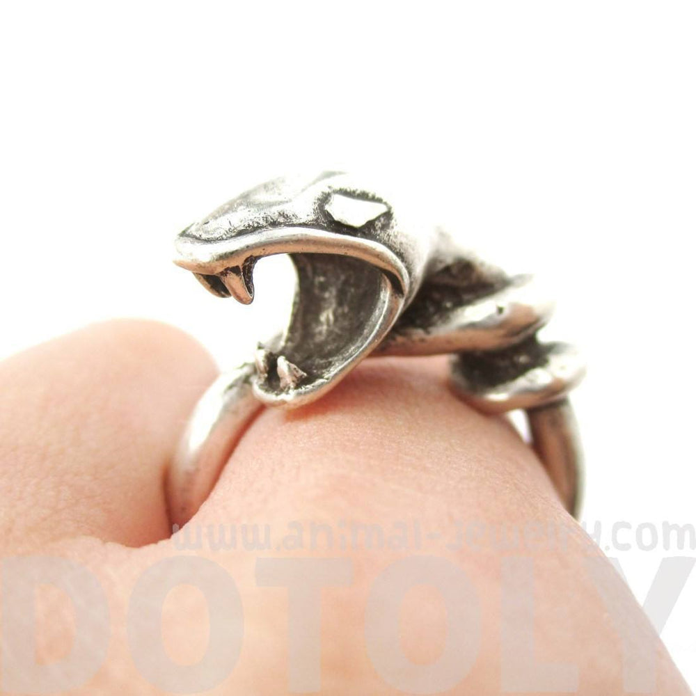 Realistic Snake Shaped Boucheron Sea Serpent Animal Ring in Silver