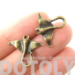 Realistic Stingray Sea Animal Stud Earrings in Brass | Animal Jewelry