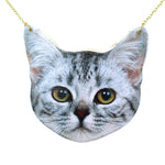 Tabby Kitty Cat Head Shaped Vinyl xBody Shoulder Bag for Cat Lovers