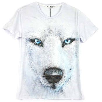 Realistic White Wolf Face Unisex Graphic Tee | DOTOLY