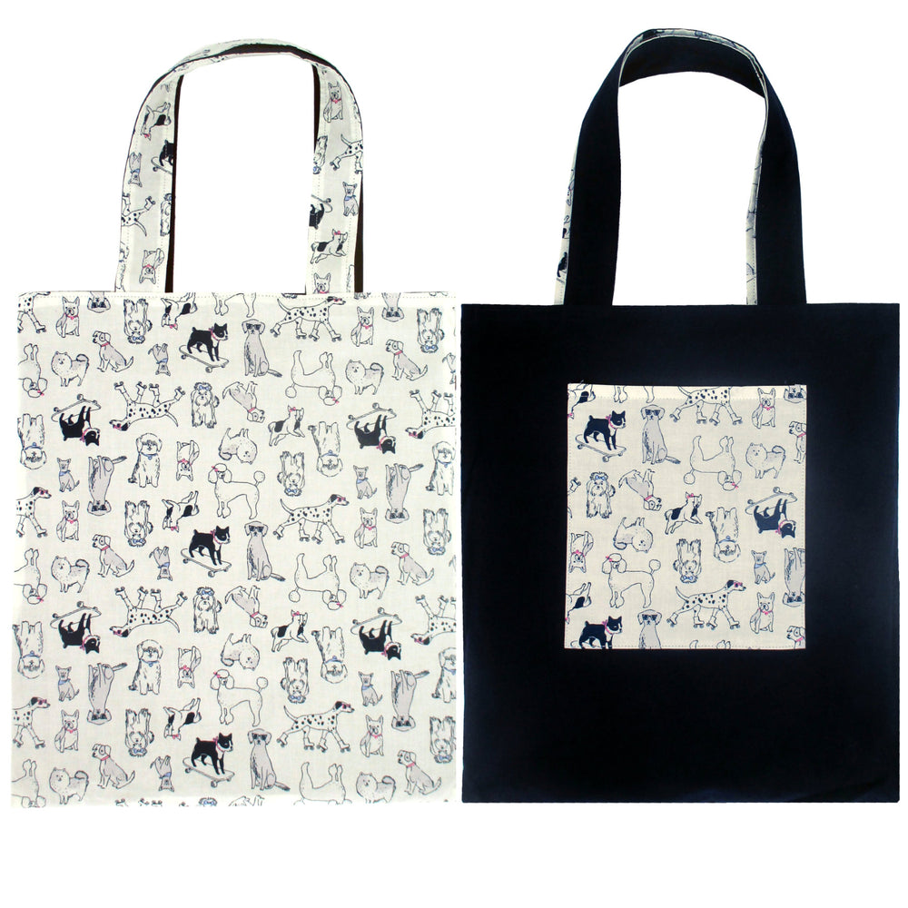 Super Cute Puppy Dog Animal Print Reversible Tote Bags for Women