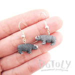 Rhino Rhinoceros Shaped Porcelain Ceramic Animal Dangle Earrings | Handmade | DOTOLY