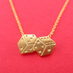 Rolling Dices Lucky Dice Shaped Pendant Necklace in Gold | DOTOLY