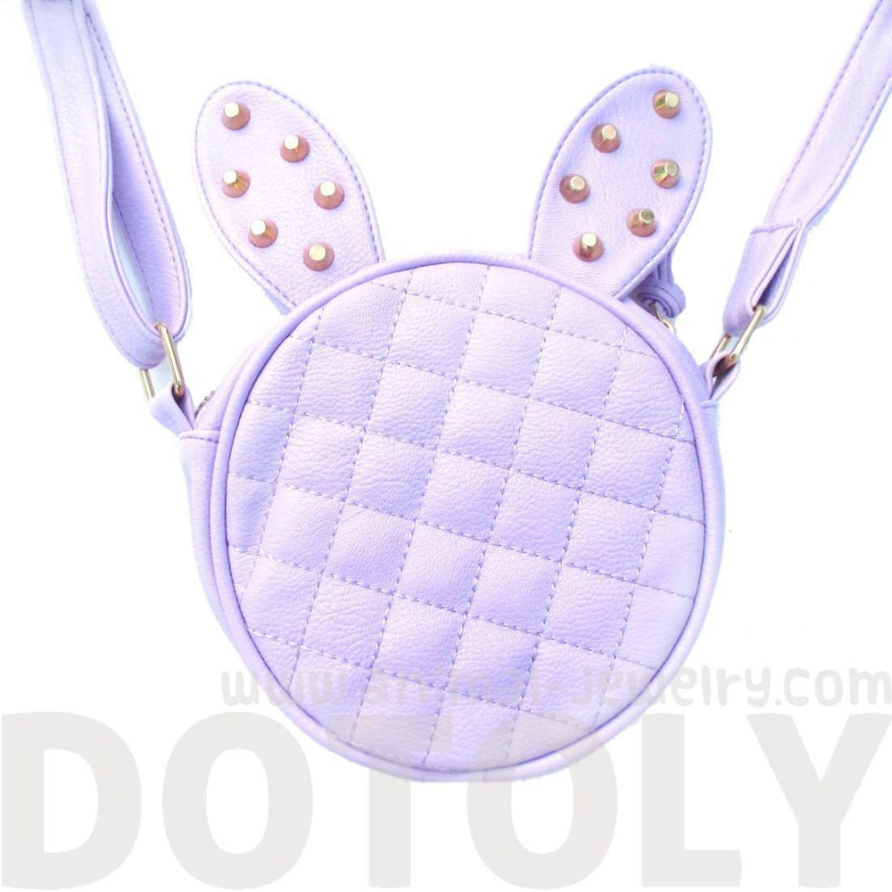 Bunny Rabbit Ears Shaped Studded Cross Body Shoulder Bag in Purple