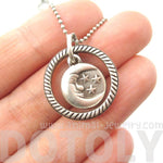Round Moon and Stars Shaped Pendant Necklace in Silver | DOTOLY | DOTOLY