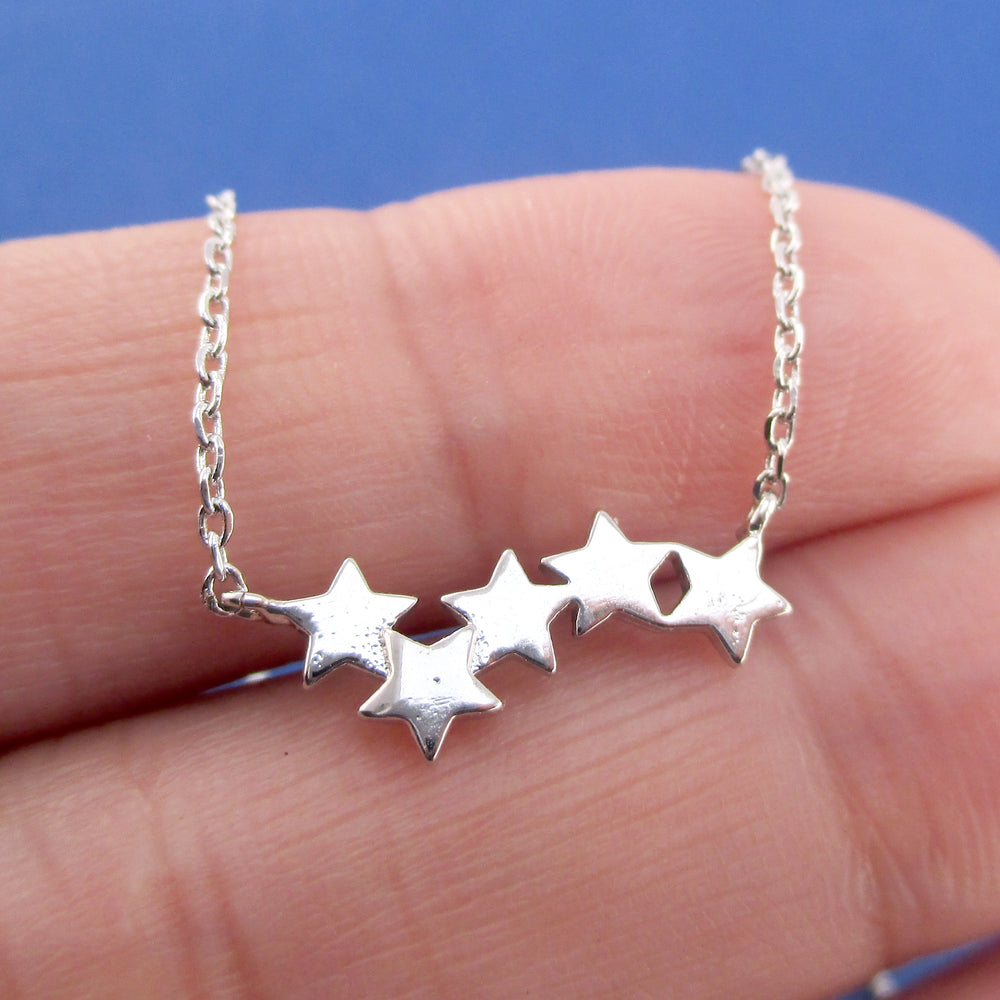 Row of Stars Constellations Shaped Space Themed Pendant Necklace