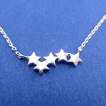 Row of Stars Constellations Shaped Space Themed Pendant Necklace